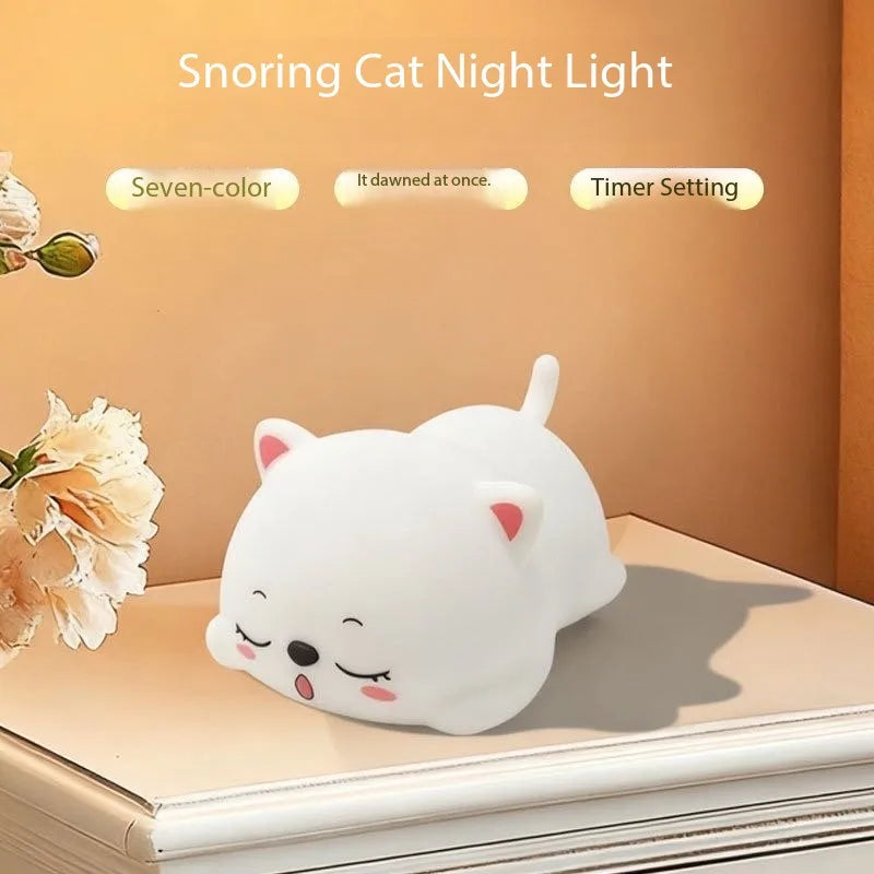 Cute Silicone Rabbit Night Light – Soft Touch Lamp for Kids